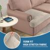 imageHVERSAILTEX Stretch Velvet T Couch Cushion Cover Seat Cushion Cover for Chair Recliner Wingback Chair Furniture Protector Sofa Cushion Slipcover with Elastic BottomArmchairIvoryFrench Oak