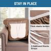 imageHVERSAILTEX Stretch Velvet T Couch Cushion Cover Seat Cushion Cover for Chair Recliner Wingback Chair Furniture Protector Sofa Cushion Slipcover with Elastic BottomArmchairIvoryCamel