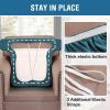 imageHVERSAILTEX Stretch Velvet T Couch Cushion Cover Seat Cushion Cover for Chair Recliner Wingback Chair Furniture Protector Sofa Cushion Slipcover with Elastic BottomArmchairIvoryPeacock Blue