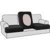 imageHVERSAILTEX Stretch Velvet T Couch Cushion Cover Seat Cushion Cover for Chair Recliner Wingback Chair Furniture Protector Sofa Cushion Slipcover with Elastic BottomArmchairIvoryBlack
