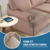 imageHVERSAILTEX Stretch Velvet T Couch Cushion Cover Seat Cushion Cover for Chair Recliner Wingback Chair Furniture Protector Sofa Cushion Slipcover with Elastic BottomArmchairIvoryTaupe
