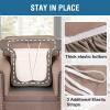 imageHVERSAILTEX Stretch Velvet T Couch Cushion Cover Seat Cushion Cover for Chair Recliner Wingback Chair Furniture Protector Sofa Cushion Slipcover with Elastic BottomArmchairIvoryTaupe