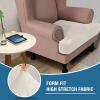 imageHVERSAILTEX Stretch Velvet T Couch Cushion Cover Seat Cushion Cover for Chair Recliner Wingback Chair Furniture Protector Sofa Cushion Slipcover with Elastic BottomArmchairIvoryPorcelain