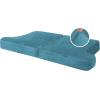 imageHVERSAILTEX Stretch Velvet T Couch Cushion Cover Seat Cushion Cover for Chair Recliner Wingback Chair Furniture Protector Sofa Cushion Slipcover with Elastic BottomArmchairIvoryPeacock Blue