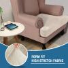 imageHVERSAILTEX Stretch Velvet T Couch Cushion Cover Seat Cushion Cover for Chair Recliner Wingback Chair Furniture Protector Sofa Cushion Slipcover with Elastic BottomArmchairIvoryIvory