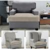 imageHVERSAILTEX Stretch Velvet T Couch Cushion Cover Seat Cushion Cover for Chair Recliner Wingback Chair Furniture Protector Sofa Cushion Slipcover with Elastic BottomArmchairIvoryFrench Oak