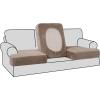 imageHVERSAILTEX Stretch Velvet T Couch Cushion Cover Seat Cushion Cover for Chair Recliner Wingback Chair Furniture Protector Sofa Cushion Slipcover with Elastic BottomArmchairIvoryTaupe