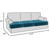 imageHVERSAILTEX Stretch Velvet T Couch Cushion Cover Seat Cushion Cover for Chair Recliner Wingback Chair Furniture Protector Sofa Cushion Slipcover with Elastic BottomArmchairIvoryDeep Teal