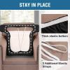 imageHVERSAILTEX Stretch Velvet T Couch Cushion Cover Seat Cushion Cover for Chair Recliner Wingback Chair Furniture Protector Sofa Cushion Slipcover with Elastic BottomArmchairIvoryBlack