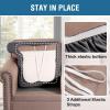 imageHVERSAILTEX Stretch Velvet T Couch Cushion Cover Seat Cushion Cover for Chair Recliner Wingback Chair Furniture Protector Sofa Cushion Slipcover with Elastic BottomArmchairIvoryGrey