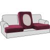 imageHVERSAILTEX Stretch Velvet T Couch Cushion Cover Seat Cushion Cover for Chair Recliner Wingback Chair Furniture Protector Sofa Cushion Slipcover with Elastic BottomArmchairIvoryWineBurgundy