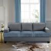 imageHVERSAILTEX Stretch Velvet T Couch Cushion Cover Seat Cushion Cover for Chair Recliner Wingback Chair Furniture Protector Sofa Cushion Slipcover with Elastic BottomArmchairIvoryStone Blue