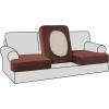 imageHVERSAILTEX Stretch Velvet T Couch Cushion Cover Seat Cushion Cover for Chair Recliner Wingback Chair Furniture Protector Sofa Cushion Slipcover with Elastic BottomArmchairIvoryBurnt Brick