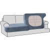 imageHVERSAILTEX Stretch Velvet T Couch Cushion Cover Seat Cushion Cover for Chair Recliner Wingback Chair Furniture Protector Sofa Cushion Slipcover with Elastic BottomArmchairIvoryStone Blue