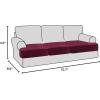 imageHVERSAILTEX Stretch Velvet T Couch Cushion Cover Seat Cushion Cover for Chair Recliner Wingback Chair Furniture Protector Sofa Cushion Slipcover with Elastic BottomArmchairIvoryWineBurgundy
