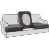 imageHVERSAILTEX Stretch Velvet T Couch Cushion Cover Seat Cushion Cover for Chair Recliner Wingback Chair Furniture Protector Sofa Cushion Slipcover with Elastic BottomArmchairIvoryGrey