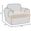 imageHVERSAILTEX Stretch Velvet T Couch Cushion Cover Seat Cushion Cover for Chair Recliner Wingback Chair Furniture Protector Sofa Cushion Slipcover with Elastic BottomArmchairIvoryIvory