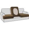 imageHVERSAILTEX Stretch Velvet T Couch Cushion Cover Seat Cushion Cover for Chair Recliner Wingback Chair Furniture Protector Sofa Cushion Slipcover with Elastic BottomArmchairIvoryBronze Brown