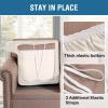 imageHVERSAILTEX Stretch Velvet T Couch Cushion Cover Seat Cushion Cover for Chair Recliner Wingback Chair Furniture Protector Sofa Cushion Slipcover with Elastic BottomArmchairIvoryPorcelain