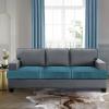 imageHVERSAILTEX Stretch Velvet T Couch Cushion Cover Seat Cushion Cover for Chair Recliner Wingback Chair Furniture Protector Sofa Cushion Slipcover with Elastic BottomArmchairIvoryPeacock Blue