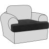 imageHVERSAILTEX Stretch Velvet T Couch Cushion Cover Seat Cushion Cover for Chair Recliner Wingback Chair Furniture Protector Sofa Cushion Slipcover with Elastic BottomArmchairIvoryBlack