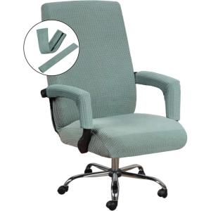 imageHVERSAILTEX Home Office Chair Covers Stretchable Computer Desk Chair Covers Mid  High Back Universal Executive Boss Gaming Seat Cover Removable Machine WashableNon Slip Thick Jacquard Black LargeSage