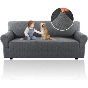 imageHVERSAILTEX Jacquard Couch Cushion Covers High Stretch Sofa Covers for 3 Cushion Couch Furniture Protector Spandex AntiSlip Soft Thickened Slipcovers Diamond Pattern3 Back Covers GreyDiamondgrey