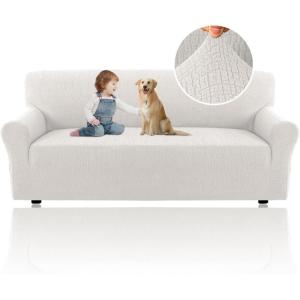 imageHVERSAILTEX Jacquard Couch Cushion Covers High Stretch Sofa Covers for 3 Cushion Couch Furniture Protector Spandex AntiSlip Soft Thickened Slipcovers Diamond Pattern3 Back Covers GreyCrizzlepale Oak