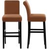 imageHVERSAILTEX 100 Waterproof Bar Stool Cover Stretch Counter Stool Pub Chair Slipcover for Dining Room Removable Soft Thick Solid Fleece Fabric Bar Stool Slipcovers Set of 4 Peacock BlueFleececamel