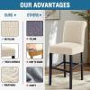 imageHVERSAILTEX 100 Waterproof Bar Stool Cover Stretch Counter Stool Pub Chair Slipcover for Dining Room Removable Soft Thick Solid Fleece Fabric Bar Stool Slipcovers Set of 4 Peacock BlueJacquardivory