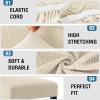 imageHVERSAILTEX 100 Waterproof Bar Stool Cover Stretch Counter Stool Pub Chair Slipcover for Dining Room Removable Soft Thick Solid Fleece Fabric Bar Stool Slipcovers Set of 4 Peacock BlueJacquardivory