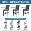 imageHVERSAILTEX 100 Waterproof Bar Stool Cover Stretch Counter Stool Pub Chair Slipcover for Dining Room Removable Soft Thick Solid Fleece Fabric Bar Stool Slipcovers Set of 4 Peacock BlueJacquardgrey