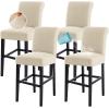 imageHVERSAILTEX 100 Waterproof Bar Stool Cover Stretch Counter Stool Pub Chair Slipcover for Dining Room Removable Soft Thick Solid Fleece Fabric Bar Stool Slipcovers Set of 4 Peacock BlueJacquardivory