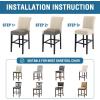 imageHVERSAILTEX 100 Waterproof Bar Stool Cover Stretch Counter Stool Pub Chair Slipcover for Dining Room Removable Soft Thick Solid Fleece Fabric Bar Stool Slipcovers Set of 4 Peacock BlueJacquardivory