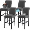 imageHVERSAILTEX 100 Waterproof Bar Stool Cover Stretch Counter Stool Pub Chair Slipcover for Dining Room Removable Soft Thick Solid Fleece Fabric Bar Stool Slipcovers Set of 4 Peacock BlueJacquardgrey