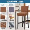imageHVERSAILTEX 100 Waterproof Bar Stool Cover Stretch Counter Stool Pub Chair Slipcover for Dining Room Removable Soft Thick Solid Fleece Fabric Bar Stool Slipcovers Set of 4 Peacock BlueFleececamel