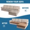imageHVERSAILTEX 100 Waterproof Couch Covers for 3 Cushion Couch Sofa Pet Friendly Stretch Couch Cushion Covers Sectional Couch Covers Thick Dual Fleece Fabric3 Pieces Sofa Cushion Covers CamelCamel