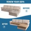imageHVERSAILTEX 100 Waterproof Couch Covers for 3 Cushion Couch Sofa Pet Friendly Stretch Couch Cushion Covers Sectional Couch Covers Thick Dual Fleece Fabric3 Pieces Sofa Cushion Covers CamelWarm Sand