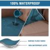 imageHVERSAILTEX 100 Waterproof Couch Covers for 3 Cushion Couch Sofa Pet Friendly Stretch Couch Cushion Covers Sectional Couch Covers Thick Dual Fleece Fabric3 Pieces Sofa Cushion Covers CamelPeacock Blue