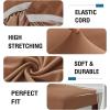 imageHVERSAILTEX 100 Waterproof Dining Chair Covers Stretch Chair Covers for Dining Room Set of 6 Parson Chair Slipcovers Chair Protectors Covers Dining Soft Thick Solid Fleece Fabric Washable IvoryCamel