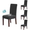 imageHVERSAILTEX 100 Waterproof Dining Chair Covers Stretch Chair Covers for Dining Room Set of 6 Parson Chair Slipcovers Chair Protectors Covers Dining Soft Thick Solid Fleece Fabric Peacock BlueDark Grey