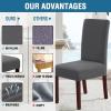 imageHVERSAILTEX 100 Waterproof Dining Chair Covers Stretch Chair Covers for Dining Room Set of 6 Parson Chair Slipcovers Chair Protectors Covers Dining Soft Thick Solid Fleece Fabric Washable IvoryGrey