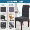 imageHVERSAILTEX 100 Waterproof Dining Chair Covers Stretch Chair Covers for Dining Room Set of 6 Parson Chair Slipcovers Chair Protectors Covers Dining Soft Thick Solid Fleece Fabric Peacock BlueDark Grey