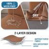 imageHVERSAILTEX 100 Waterproof Dining Chair Covers Stretch Chair Covers for Dining Room Set of 6 Parson Chair Slipcovers Chair Protectors Covers Dining Soft Thick Solid Fleece Fabric Washable IvoryCamel
