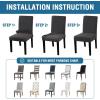 imageHVERSAILTEX 100 Waterproof Dining Chair Covers Stretch Chair Covers for Dining Room Set of 6 Parson Chair Slipcovers Chair Protectors Covers Dining Soft Thick Solid Fleece Fabric Peacock BlueDark Grey