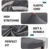 imageHVERSAILTEX 100 Waterproof Dining Chair Covers Stretch Chair Covers for Dining Room Set of 6 Parson Chair Slipcovers Chair Protectors Covers Dining Soft Thick Solid Fleece Fabric Peacock BlueGrey