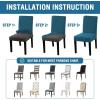 imageHVERSAILTEX 100 Waterproof Dining Chair Covers Stretch Chair Covers for Dining Room Set of 6 Parson Chair Slipcovers Chair Protectors Covers Dining Soft Thick Solid Fleece Fabric Peacock BluePeacock Blue