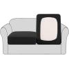 imageHVERSAILTEX High Stretch Individual Seat Cushion Covers Sofa Slipcovers Featuring Jacquard Textured Twill Fabric 3 Pack for 3 Couch Cushion GreyBlack