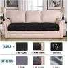 imageHVERSAILTEX High Stretch Individual Seat Cushion Covers Sofa Slipcovers Featuring Jacquard Textured Twill Fabric 3 Pack for 3 Couch Cushion GreyBlack