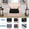 imageHVERSAILTEX High Stretch Individual Seat Cushion Covers Sofa Slipcovers Featuring Jacquard Textured Twill Fabric 3 Pack for 3 Couch Cushion GreyBlack